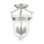 Elegant Jefferson Brushed Nickel 3-Light Indoor/Outdoor Jar Pendant