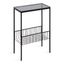 Trubey 18.9" Black Metal and Glass Side Table with Storage