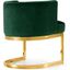 Luxe Emerald Barrel Upholstered Arm Chair with Gold Base