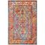 Light Blue and Orange Hand-Knotted Synthetic Area Rug