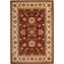 Red and Ivory Floral Tufted Synthetic Area Rug