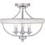 Gulliver Rustic Galvanized 4-Light Semi-Flush Ceiling Light with Wood Grain Accents