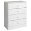 Astrid 42.5" White MDF Vertical 4-Drawer Dresser