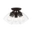 Bronze 3-Light Flush Mount with Clear Glass Shades