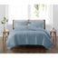 Blue Full Microfiber Reversible Quilt Set