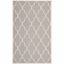 Handwoven Geometric Wool Area Rug in Dark Grey/Ivory, 5' x 8'