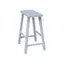 Elegant White Parawood Saddle Seat Counter Stool, 25"