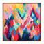 Colorful Abstract Brushstroke Canvas with Gold Frame, 30 x 30 Inches