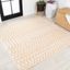 Moroccan Boho-Chic Cream/Yellow Geometric 5' Square Indoor/Outdoor Rug