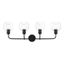 Downtown Sphere Black and Brushed Nickel 4-Light Vanity Sconce