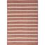 Terracotta Ivory Striped Flat Woven Outdoor Rug 6' x 9'