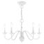 Antique White Elegance 5-Light Steel Chandelier with Candelabra Base