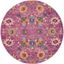 Fuchsia Floral Power-Loomed Round Synthetic Rug - 5'3"