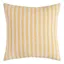 Yellow and Natural Cotton Striped Square Throw Pillow