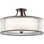 28" Pewter Transitional Semi-Flush Ceiling Light with White Shade