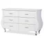 Enzo Luxe White Faux Leather 6-Drawer Horizontal Dresser