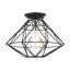 Geometric Black Nickel Glass 1-Light Flush Mount LED Fixture