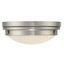 Lucerne Transitional 2-Light Flush Mount in Satin Nickel with White Glass