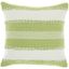 Green and Ivory Embroidered Square Outdoor Throw Pillow Set