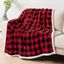 Red and Black Plaid Twin Sherpa Fleece Reversible Blanket