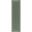 Alina Geometric Dark Green and Beige Synthetic Runner Rug, 2'3" x 10'