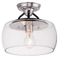 Elegant Goblet 11" Black and Satin Nickel Drum Ceiling Light