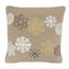 Natural Embroidered Snowflake Square Poly-Filled Pillow, 18"