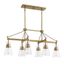 Lakewood Warm Brass 6-Light Mid-Century Modern Chandelier