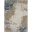 Abstract Textured Impressions 5' x 7' Easy-Care Synthetic Rug in Grey