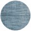 Blue Hand-Knotted Round Wool and Viscose Area Rug