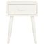 Lyle Transitional Rectangular Pine Wood Side Table with Storage - Distressed White