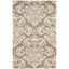 Elegant Beige Floral Damask 3'3" x 5'3" Shag Area Rug