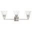 Brushed Nickel 3-Light Vanity with Clear Glass Shades