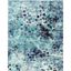 Turquoise and Navy Abstract Synthetic 8' x 10' Area Rug