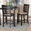 Florencia Beige Fabric and Espresso Brown Wood Counter Stool Set