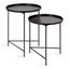 Ulani 2-Piece Nested Black Metal Round Side Tables