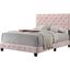 Suffolk Pink Velvet Upholstered Queen Panel Bed with Nailhead Trim