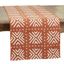 Terracotta Cotton Mudcloth Table Runner with Geometric Pattern