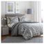 Twin Gray Cotton Branch Pattern Duvet Cover Set