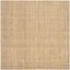 Hand-Knotted Jute Square Area Rug in Natural Brown, 9' x 9'