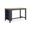 Beige and Blue Extendable Mango Wood Counter Height Dining Table