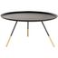 Transitional Round Black and Gold Metal Coffee Table