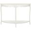 White Wood Demilune Console Table with Storage