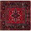 Safavid Style Red and Multicolor Synthetic Square Rug