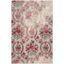 Ivory and Pink Floral Synthetic Rectangular Area Rug