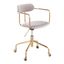 Pearl Silver Velvet and Gold Metal Swivel Task Chair