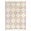 Beige Diamond Pattern Synthetic Area Rug with Tassels, 3' x 5'