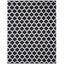 Ivory and Black Trellis Handwoven Wool Cotton Area Rug 8' x 10'