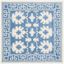 Hand-Tufted Wool Square Area Rug in Blue/Ivory - 5' x 5'