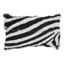 Black and White Zebra Goat Fur Throw Pillow